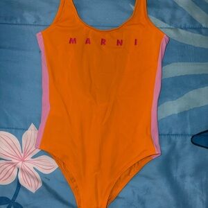 Marni Kids Orange and Pink Swimsuit